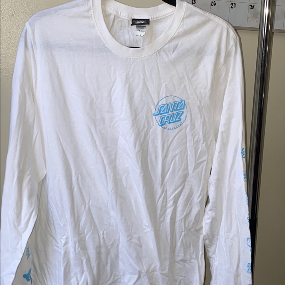 Long sleeve white santa cruz shirt